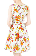 Budding Artist Flare Dress - Orange
