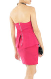 Bustier Peplum Mini Dress - Candy Pink