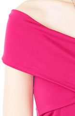 Charm Your Way Off Shoulder Blouse - Fuchsia Pink