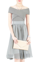 Charm Your Way Off Shoulder Blouse - Gray