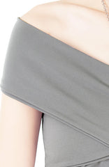 Charm Your Way Off Shoulder Blouse - Gray