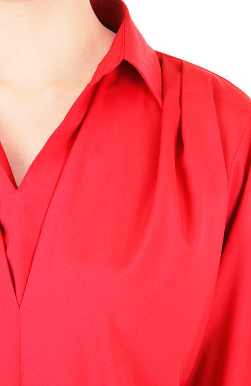 City Pursuit Blouse - Lipstick Red