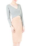 Cross-City Crop Top In Long Sleeve - Stone