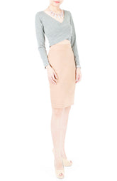 Cross-City Crop Top In Long Sleeve - Stone