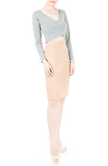 Cross-City Crop Top In Long Sleeve - Stone