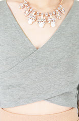 Cross-City Crop Top In Long Sleeve - Stone