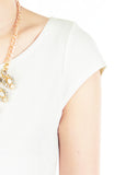 Demure Darling Knitted Flare Dress - White