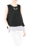 Double Trouble Trapeze Blouse - Black