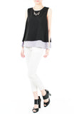 Double Trouble Trapeze Blouse - Black