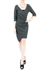 En Pointe Wrap Side Dress - Gray