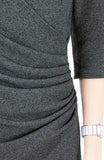 En Pointe Wrap Side Dress - Gray