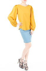 Fiesta Long Sleeve Blouse - Yellow Ochre
