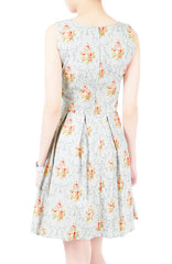 Flourish Ornaments Bouquet Flare Dress - Light gray
