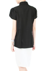Flutterby Tulip Work Blouse - Black