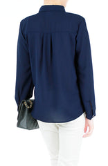 Gentle Sentiment Long Sleeved Shirt - Midnight Blue