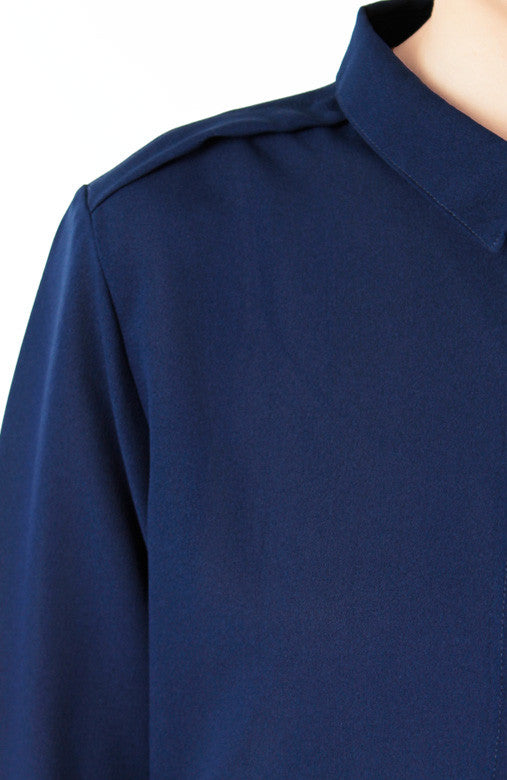 Gentle Sentiment Long Sleeved Shirt - Midnight Blue