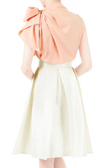 Great Grandeur Satin Skirt - Pearl