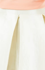 Great Grandeur Satin Skirt - Pearl