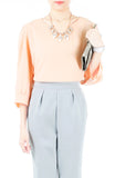 Hearts On Your Peekaboo Sleeves Blouse - Peach