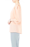 Hearts On Your Peekaboo Sleeves Blouse - Peach