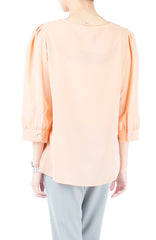 Hearts On Your Peekaboo Sleeves Blouse - Peach