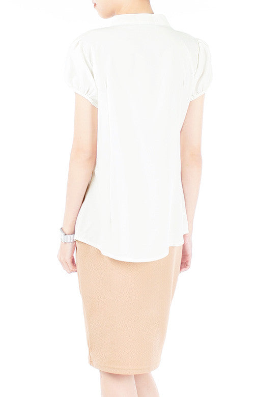 Illicit Irony Work Blouse - White