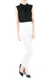 Intricate Princess High Neck Blouse - Black