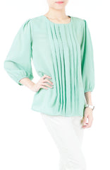 Let Me Pintuck It Blouse - Spearmint