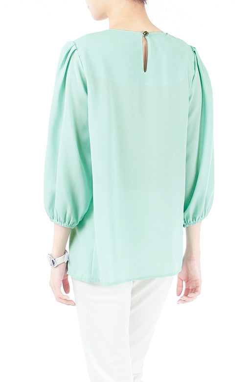 Let Me Pintuck It Blouse - Spearmint
