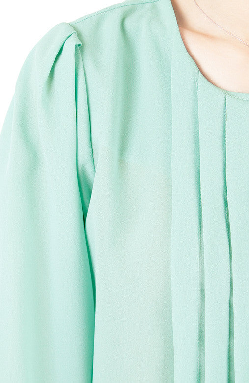 Let Me Pintuck It Blouse - Spearmint