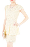 Light Lace Reception Dress - Cream