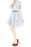 Little Tea Party Flare Dress - Sweet Blue