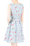 Little Tea Party Flare Dress - Sweet Blue