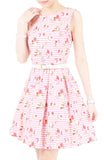 Little Tea Party Flare Dress - Sweet Pink