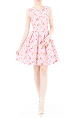 Little Tea Party Flare Dress - Sweet Pink