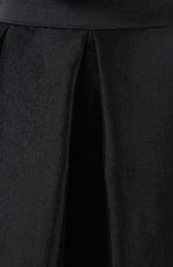 Magnificence Satin Flare Midi Skirt - Black