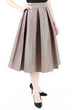 Magnificence Satin Flare Midi Skirt - Heliotrope Gray