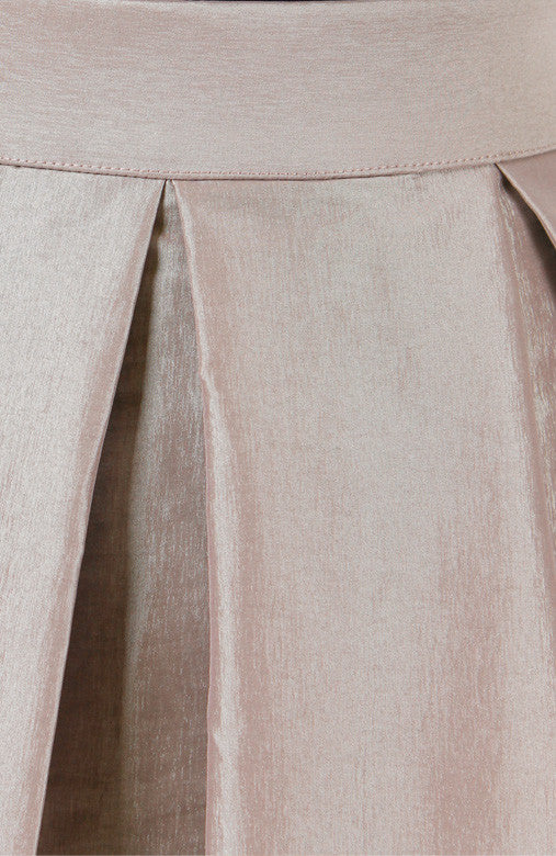 Magnificence Satin Flare Midi Skirt - Heliotrope Gray