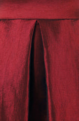 Magnificence Satin Flare Midi Skirt - Ruby Red