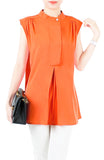 Mandarin Manor Long Blouse - Orange
