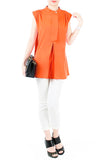 Mandarin Manor Long Blouse - Orange