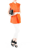 Mandarin Manor Long Blouse - Orange