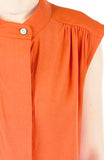 Mandarin Manor Long Blouse - Orange