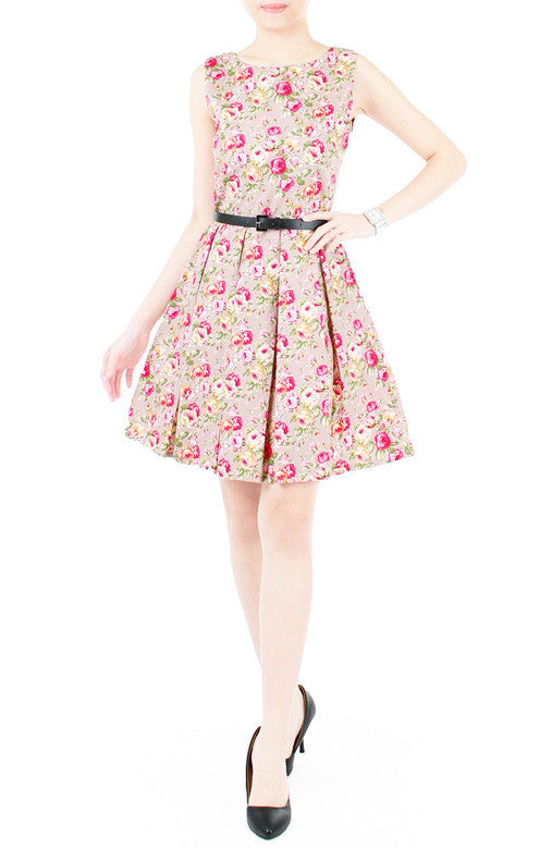 Mauve Aria Rose Flare Dress