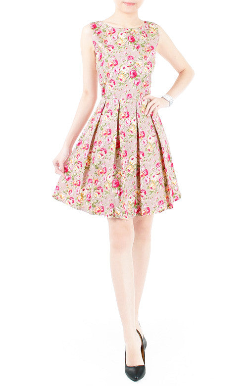 Mauve Aria Rose Flare Dress