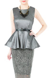 Mirror Magnificence Satin Top - Dark Silver