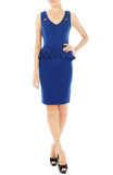 Mode Evening Peplum Dress - Blue
