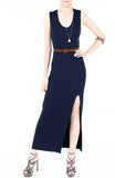 Night Aphrodite Maxi Dress With Cross Back - Dark Blue