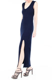 Night Aphrodite Maxi Dress With Cross Back - Dark Blue