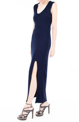 Night Aphrodite Maxi Dress With Cross Back - Dark Blue